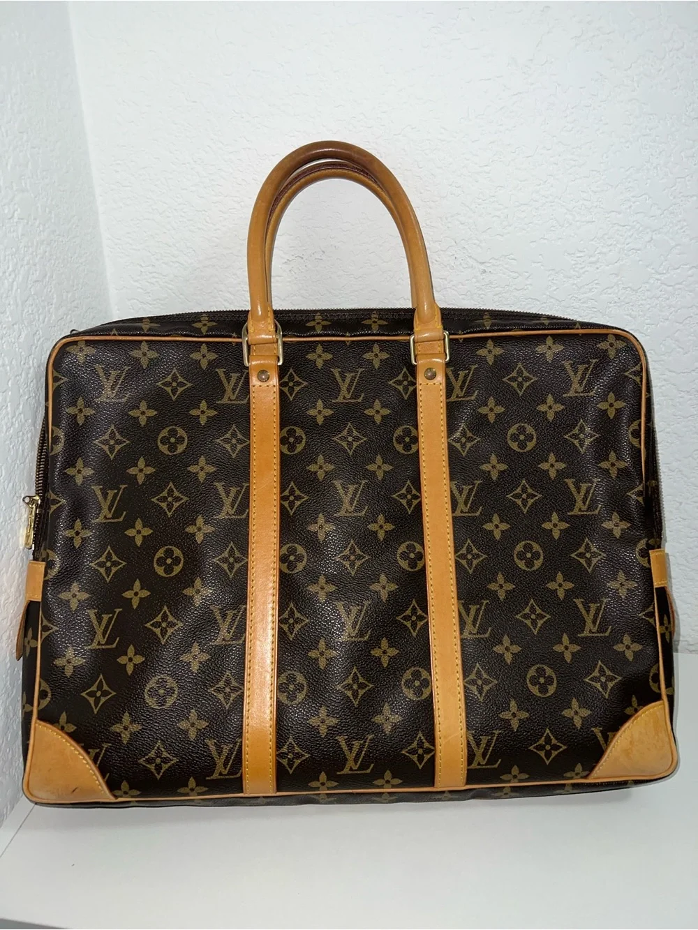 Louis Vuitton Monogram Canvas Portfolio Briefcase with Vachetta Trim